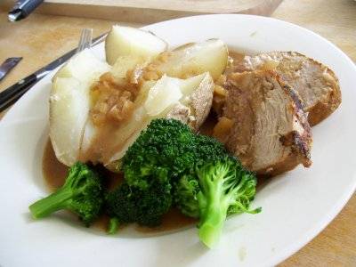 pork with potato & broccoli