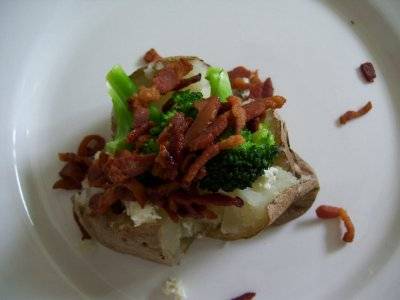 baked potato with cheese & bacon