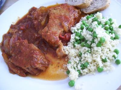 pork in tomatoes & couscous