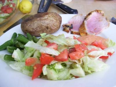 pork tenderloin,potato,salad