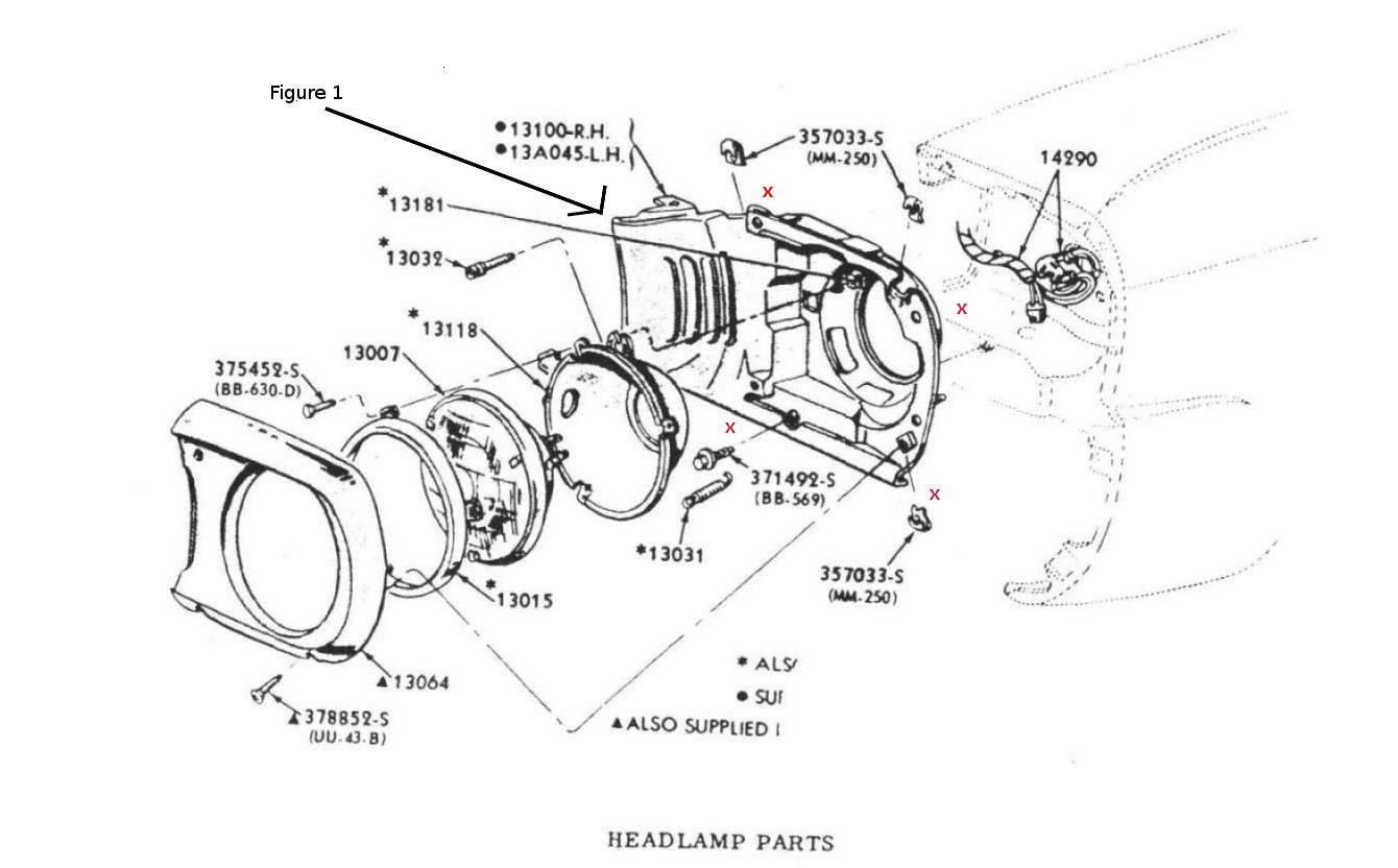 1966 Mustang Headlight Bucket Assembly Exterior