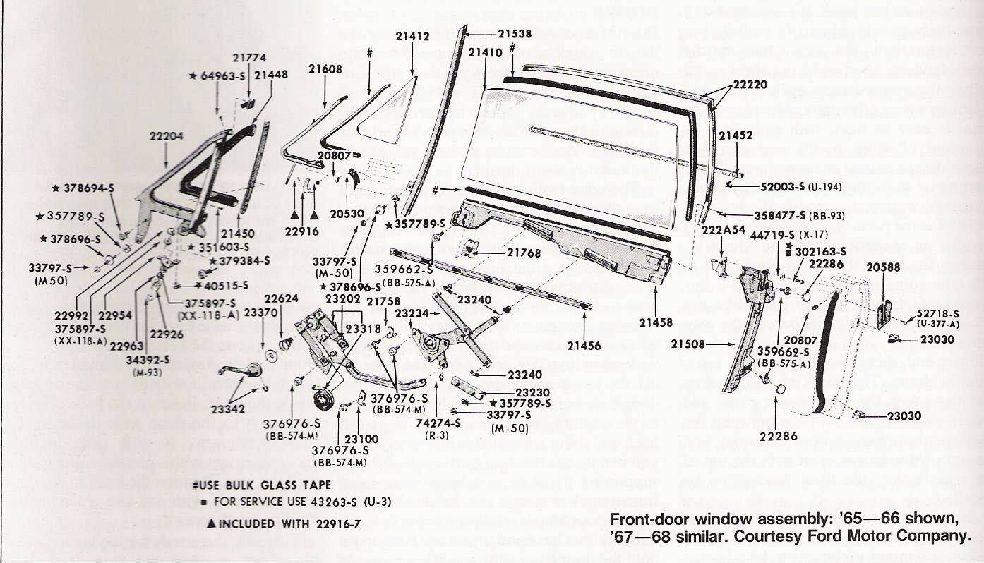 window regulator for 1963 ford thunderbird