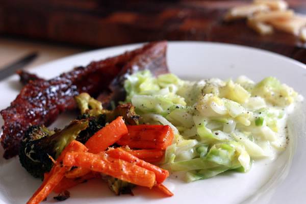 creamed cabbage bacon