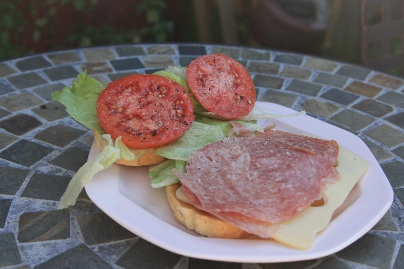 salami & cheese sandwich