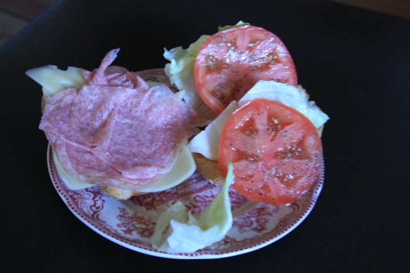 salami & tomato sandwich