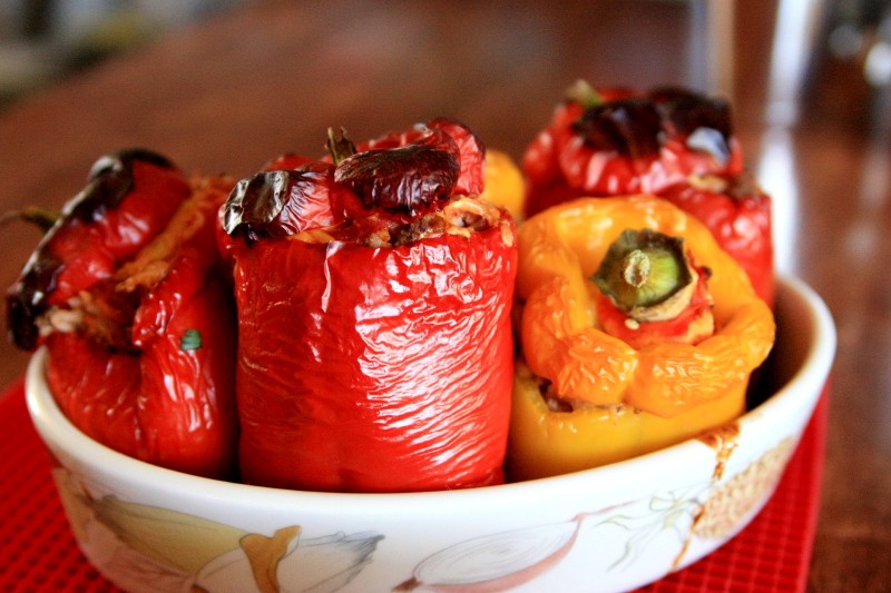 cooked peppers