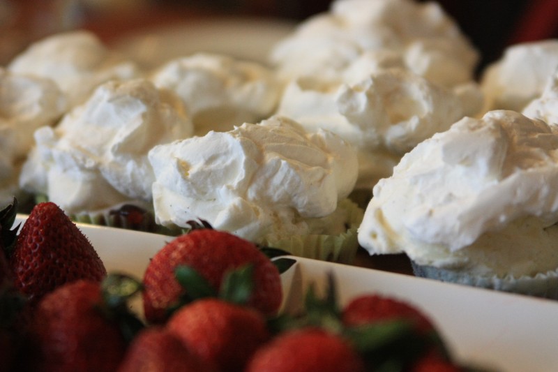 ice cream cupcakes & strawberries