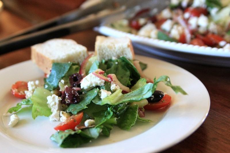greek salad & bread