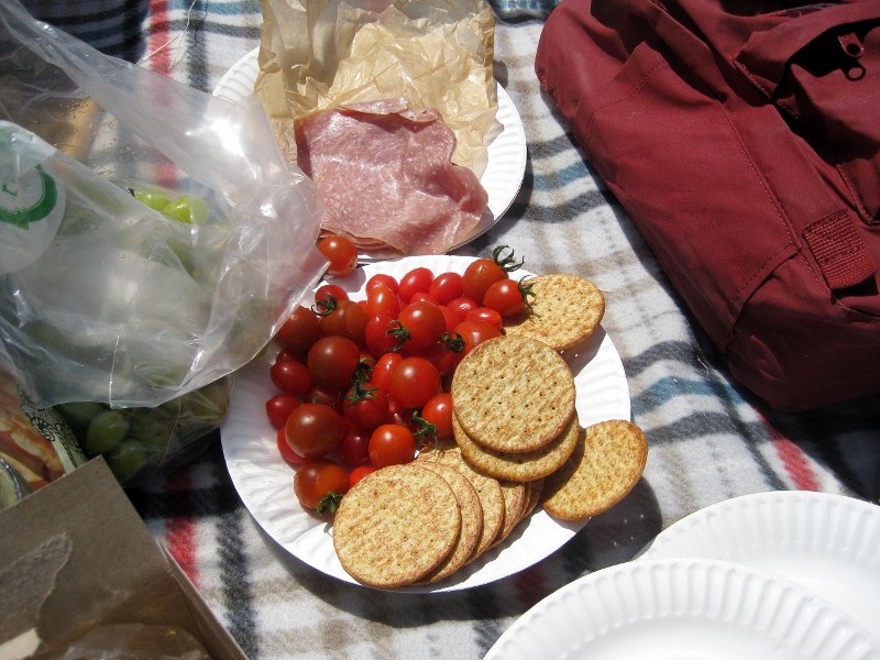 picnic food at the beach