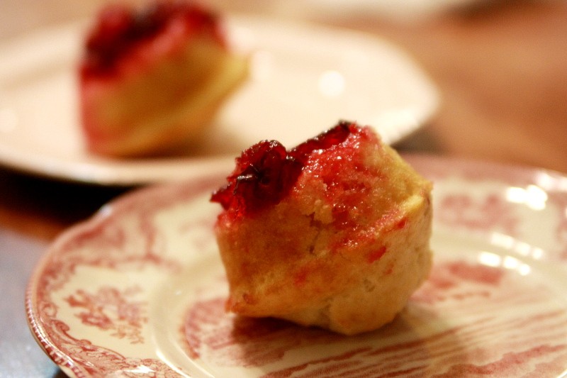 cranberry upside down muffin