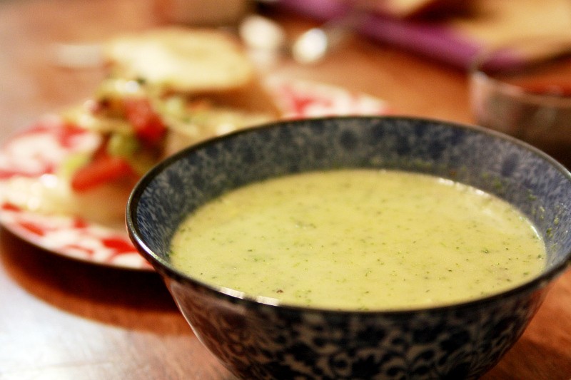 broccoli cheese soup & salad