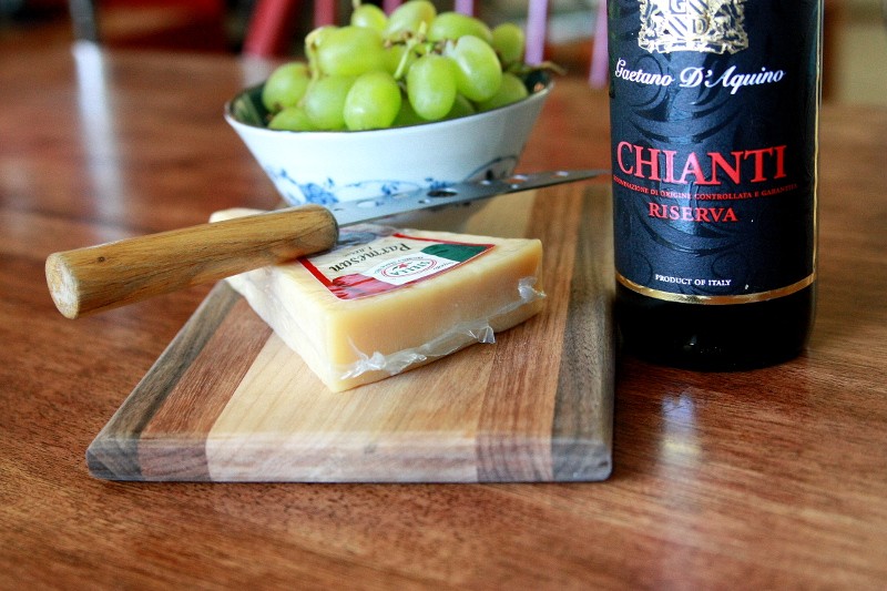 wine, grapes & cheese