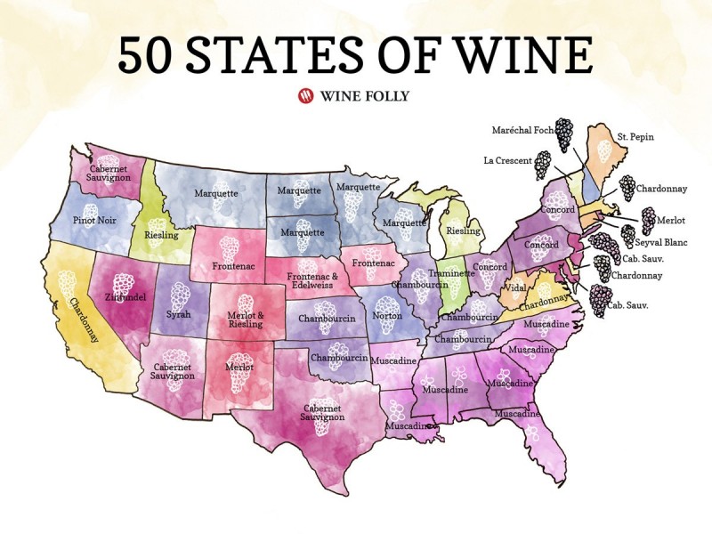50 states of wine