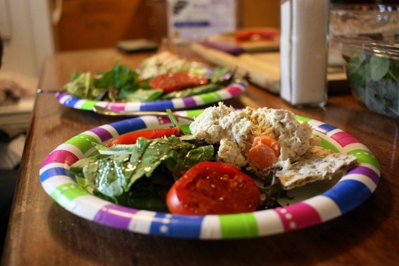 tuna & spinach plate