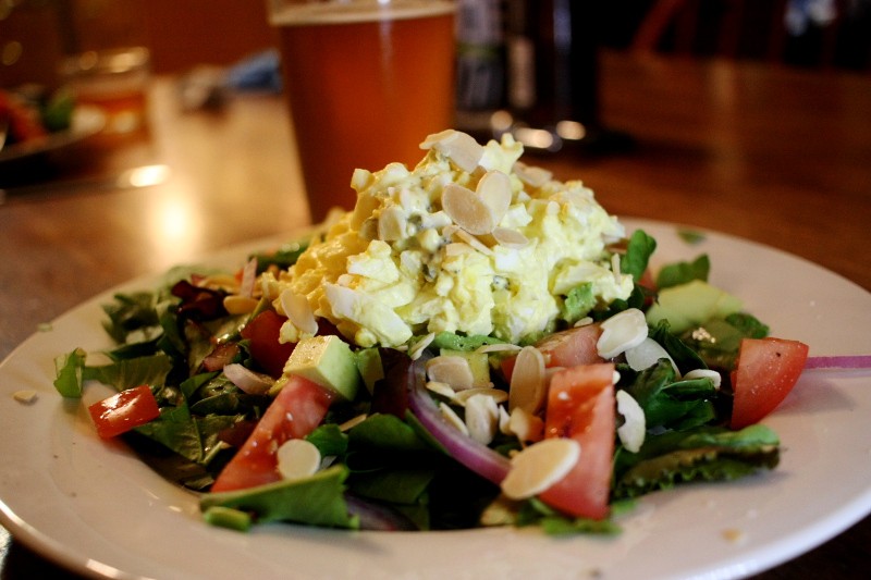 egg salad on greens