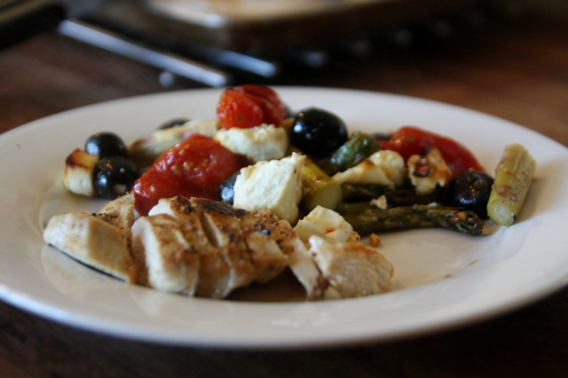chicken, olives, feta & asparagus