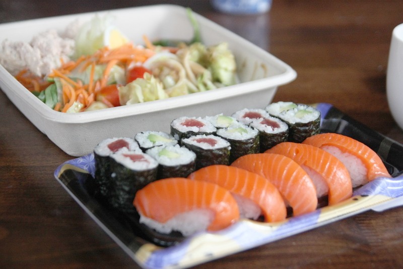 sushi & tuna salad