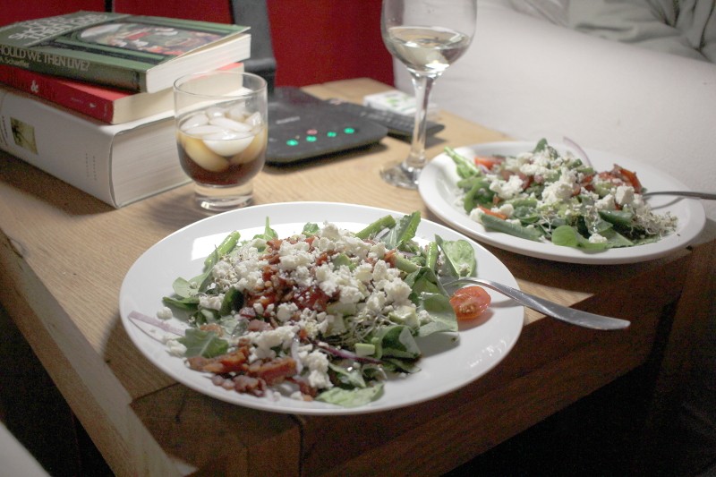 wine & salad